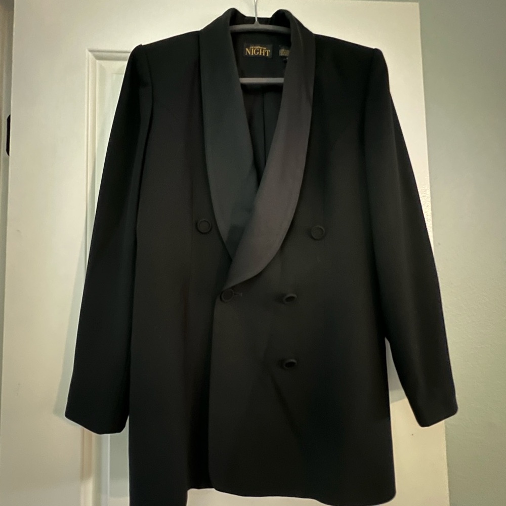 Liz Claiborne Black Tuxedo Jacket with Satin Collar